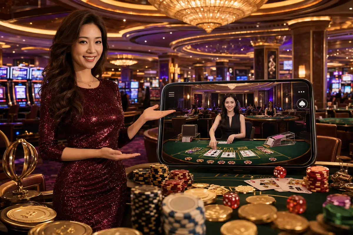 lvking Casino dealer langsung suasana lounge
